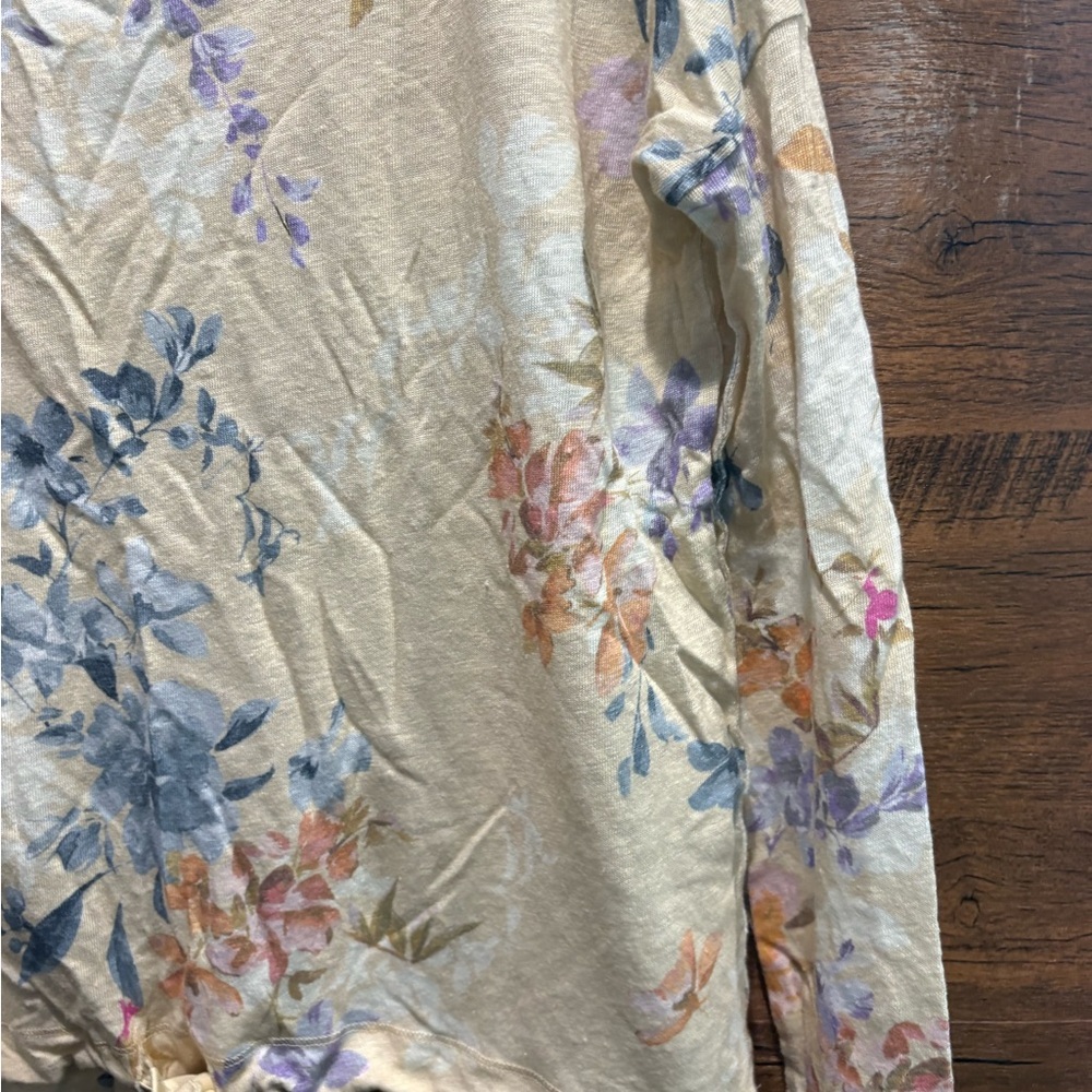 Sundance Woman’s 100% Linen Floral Long Sleeve Top, Size XS (oversized) EUC - Picture 4 of 7